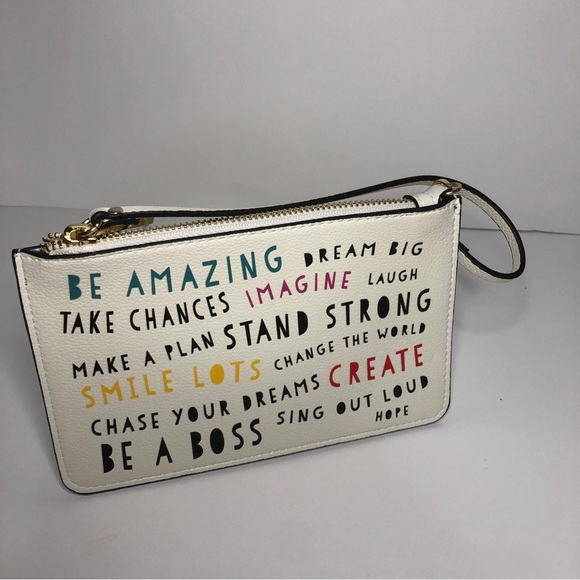 Inspirational Quotes Wristlet - Cream - Picture 1 of 6